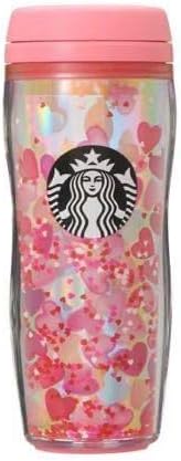 Amazon バレンタイン21ボトルホログラムハート355ml スターバックス ピンク ラメ スタバ ノーブランド品 ホーム キッチン 通販