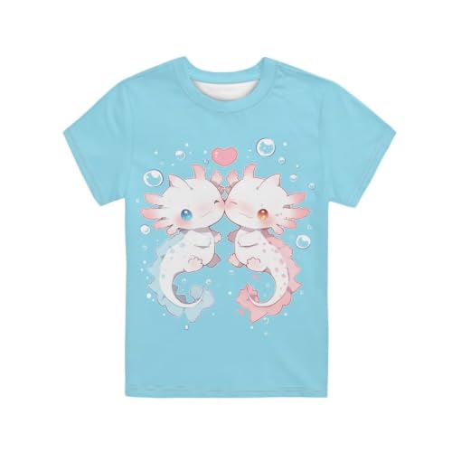 Image of Novelty 3D Graphic T Shirts for Kids Crew Neck Funny Animal Print Short Sleeve Girls Tshirts 3-16 Years