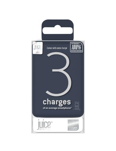 Juice Power Bank 10000mAh Portable Charger with 3 Ports (2×USB-A + USB-C) Fast Charging Battery Pack Up to 3 Full Charges for Smartphones & Tablets – Navy