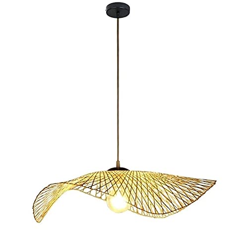 Suspension cage E27 luminaire en bambou tressé pour salon