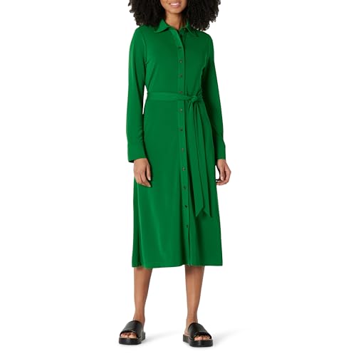 Amazon Essentials Women's Regular-Fit Matte Jersey Midi Length Dress, Emerald
