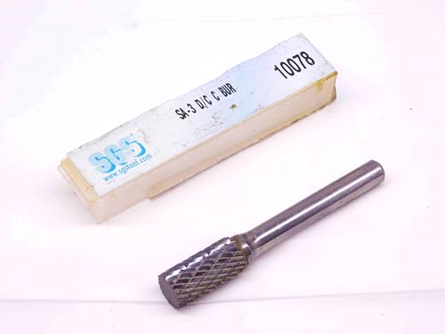 SGS Abrasive BUR SA-3 D/C C 3/8" Cut Dia Cylinder W/Flat END Double Cut - DM0597AU5
