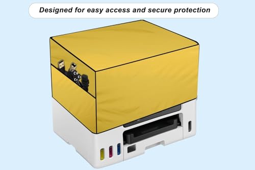 Image of The Furnishing Tree Polyester Waterproof & Dustproof Printer Cover - Compatible with Auto Duplex Laser Brother DCP-L2680DW Printers, Yellow , Dimensions in DxWxH - ( 40x42x26 CM)