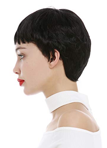 WIG ME UP - SA098-1B Lady Wig very short Pixie cut 60s retro fringe bangs black, black (1B) - Image 3