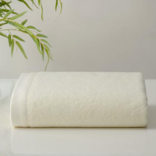 Image of Spread Spain Bamboo Hand Towel, Ultra Soft, Absorbent & Quick Dry, 360 GSM, Towel for Daily use, Gym, Pool, Travel, Sports and Yoga, 40cms x 60cms, Pack of 1 (Cream)