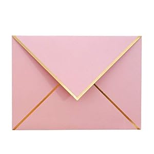 A7 Envelopes – 25-Pack V Flap Foil Border Luxury Mailing Envelopes for 5″ x 7″ Cards – for Wedding, Invitations, Baby Shower, Photos, Graduation, Birthday, Bridal Shower – 5.25″ x 7.25″ (Pink)