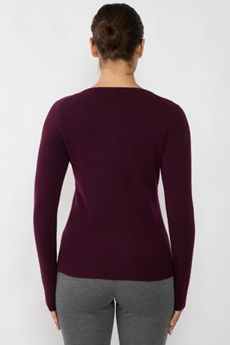 Image of JENNIE LIU Women's 100% Pure Cashmere Long Sleeve Pullover V Neck Sweater