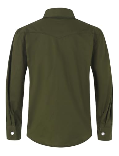 Image of Spring&Gege Boys' Long Sleeve Western Cowboys Pearl Snap Button Down Shirts (5-14 Years)