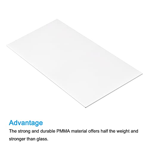 Image of MECCANIXITY PMMA Acrylic Sheets Colored Non Transparent 12 x 6 Inch White for Glass, DIY, Painting, Art Craft