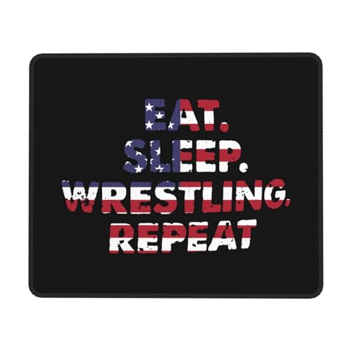 Tappetino Mouse Eat Sleep Wrestle Repeat Wrestling Tappetini Per Il Da Gioco Base In Gomma Gaming Pad Multifunzionale Per Gamers Laptop 25X30Cm