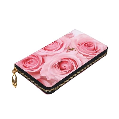 Fresh Roses Wallet For Women Men Clutch Rfid Blocking Leather Wallets Large Capacity Purse Credit Card Holder Money Case With Zipper Phone Holder Long Travel Purse3