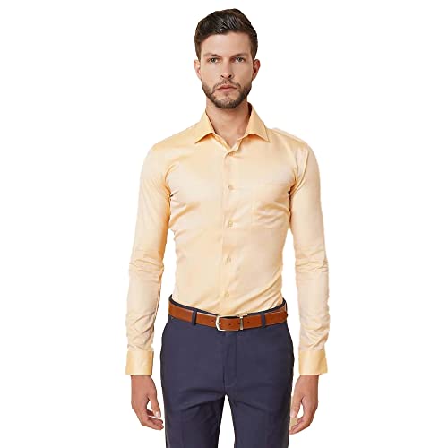 Image of Blackberrys Men's Cotton Solid Slim-Fit Formal Shirts