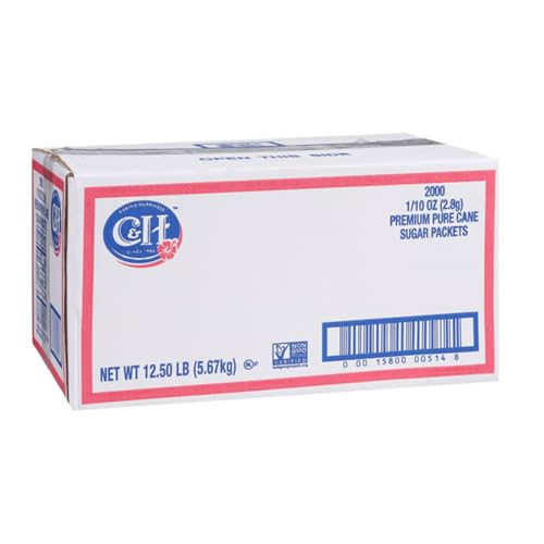 C&amp;H Sugar Packets, 0.1 Ounce (Pack of 2000)