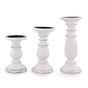 Samhita Set of 3 Wood Candle Holders – Hand Carved Decorative Candle Holder for Living Room or Table Centerpiece Samhita Set of 3 Wood Candle Holders–Hand Carved Decorative Candle Holder for Living Room or Table Centerpiece