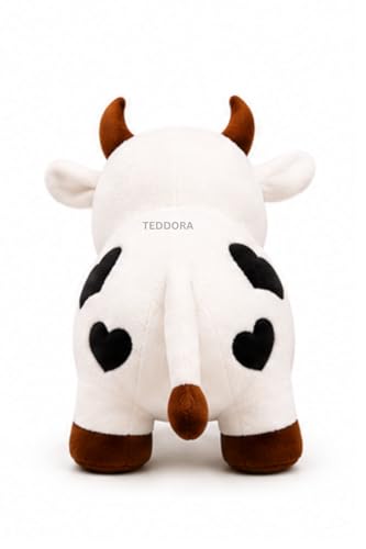 Image of Smiley Cow Soft Toy for Girls Boys Kids,White,Cow Animal Plush Stuffed Baby Teddy Gift Birthday, 25cm