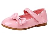  DADAWEN Mädchen Mary Jane Halbschuhe Ballerinas Schleife Prinzessin Schuhe,Pink,29 EU