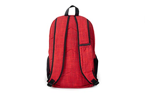 DIME BAGS Backpack with Padded Laptop Compartment, Durable Hempster Material, 11 Storage Pockets, For Travel & Daily Use, City Dweller (Red)3