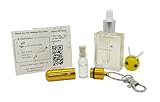 Kit de réanimation d’abeilles – Porte clés gravé « Always Bee Happy », fiole en verre, flacon compte gouttes pour nourrir les abeilles, pochette en organza