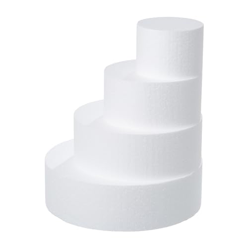 Crafare 4 Tiers Round Foam Cake Dummies Set 4