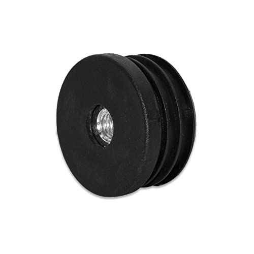 Image of Flyshop Black M8 Threaded Plastic Plugs Round Tube End Caps Tubing Plugs Inserts Furniture Glider 30 mm Diameter 4 Pcs