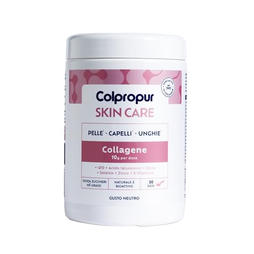 Colpropur Skin Care Gusto Neutro – Collagene Idrolizzato in Polvere da Bere - Peptidi di Collagene, Integratore per Capelli, Unghie e Denti – 306g