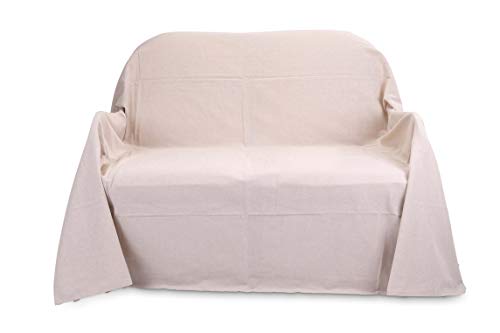 HomeLife u0096 Funda de sofá de color liso u0096 Sábana bajera multiusos de puro algodón u0096 Granfoulard colcha para cama individual/matrimonial/1 plaza y media y Maxi u0096 Fabricado en Italia