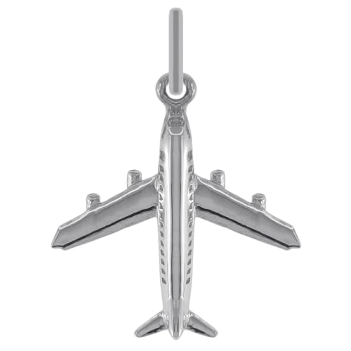 Pendentif avion argent rhodié anti-ternissement pour collier durable