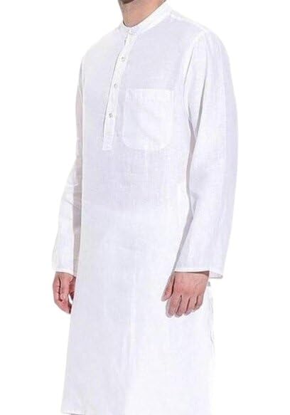 Image of Men Casual Ethnic Kurta Long Sleeve Regular Fit Traditional Comfortable Daily Outfit