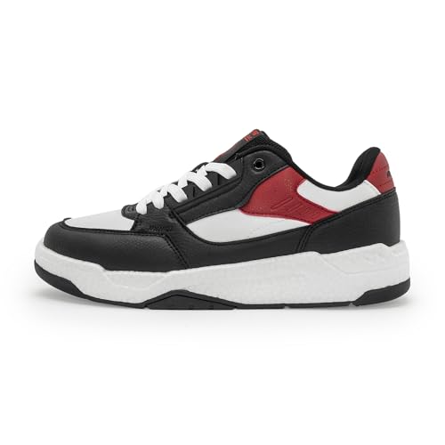 Image of Red Tape Men's Sneakers Black Red Pu Round Toe Lace-Up
