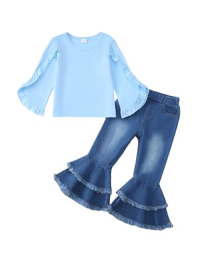 Image of Little Girls Clothes Kids Fall Winter Outfits Pant Set for Girl Age 4-8