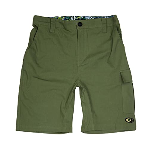 Mossy Oak Men's Standard Cargo, Stretch Hiking Shorts, Olivine, X-Large