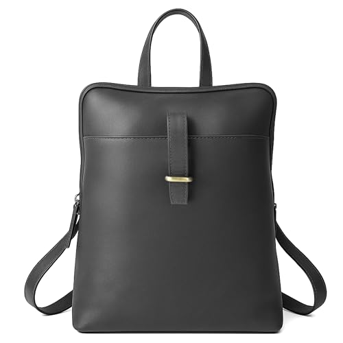 Sac à dos tendance pour femme en cuir véritable noir de haute qualité avec zip antivol