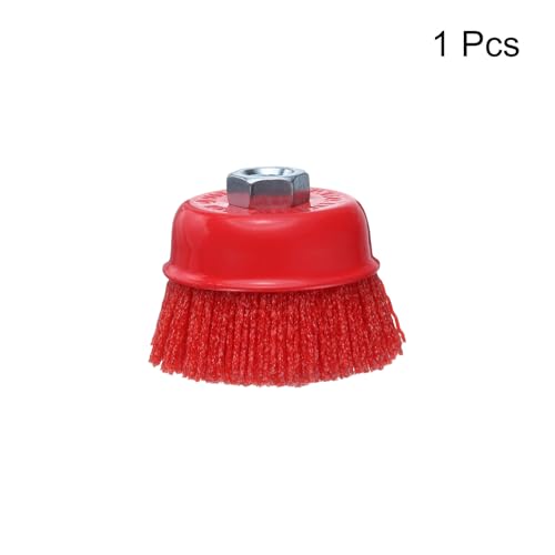 Image of HARFINGTON 3 inch Nylon Filament Wire Wheel Cup Brush for Angel Grinders with 5 /8 inch-11 Threaded Arbor, Abrasive Wire Brushes Set for Rust /Corrosion /Paint Removal and Scrub Surfaces