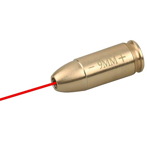 Ade Advanced Optics 9MM Bore Sighter, Brass, Class IIIA Laser, Red Dot, Made of Brass