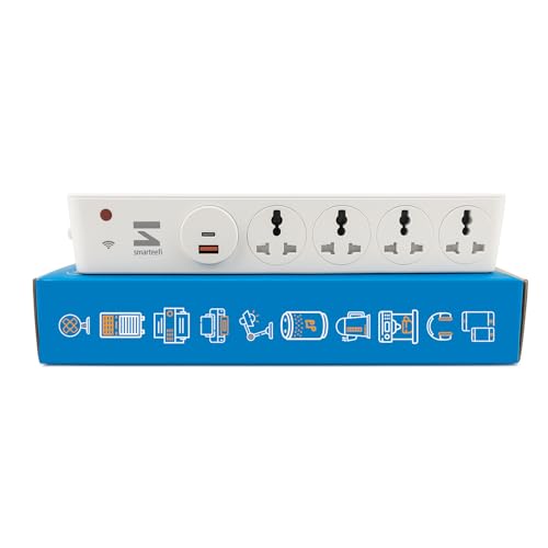 Smarteefi 5 Port(4 Socket + 18W USB-C USB-A) WiFi Smart Power Str...