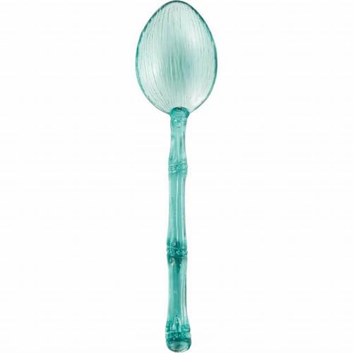 Palm Translucent Aqua Mini Plastic Tasting Spoons 20 Per Pack