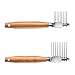 Dog and Cat Grooming Tools Ergonomic Wood Handle 9 Blade Tangle Remover Mat Splitter Breaker Rakes (Long Teeth)
