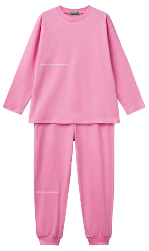 United Colors of Benetton Pig(Maglia+Pant) 30960P08D Set di Pigiama, Rosa, XS Bambino