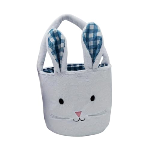 Badiman Easter Basket Gifts Toys Bucket Tote Reusable Party Decoration Cute Candy Basket Gift Bag for Kids Boys Girls Children, Blue
