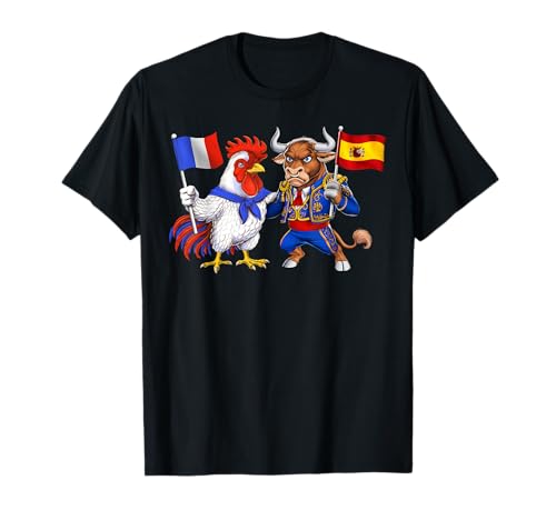 Drapeau France Espagne Racines Françaises Héritage Espagnol T-Shirt