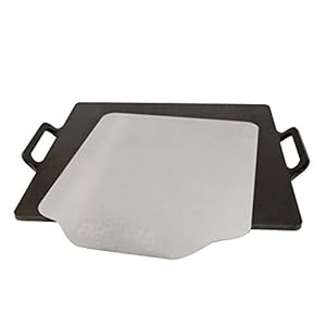 Pizza Steel Hack with Handles and Pizza Peel, Pizza Stone Made from Steel for Oven and Grill, High Performance 16″ X 16″ Baking Surface, (3/8″ Thick)