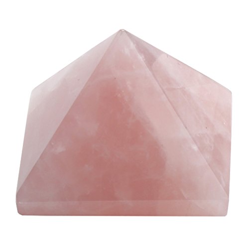 Top Plaza Chakra Prymaid Rose Quartz Green Aventurine Feng Shui Spiritual Reiki Healing Crystal Energy Statue Pyramid Figurines Decoration 1-1 1/4 Inch(Rose Quartz)