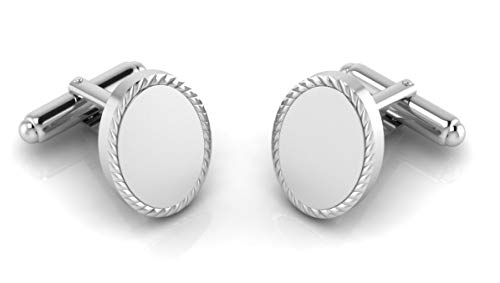 Krysaliis Sterling Silver Oval Rope Cufflinks For Men - Luxury Men's Cuff Links With Elegant Gift Box - Crafted With .925 Sterling Silver - Suitable For All Occasions #TOP11
