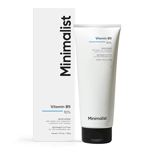 Minimalist Vitamin B5 10% Face Moisturizer for Oily & Acne Prone Skin | Oil Free Fast Absorbing...