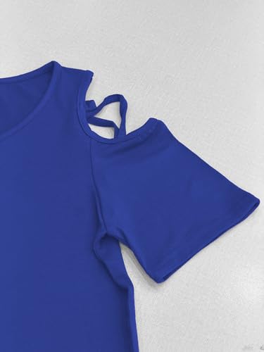 Image of Jar of Love Women's Summer Tops Short Sleeve Cold Shoulder Tops T-Shirts for Women Spring Summer Tops Loose Fit Tunic 2026