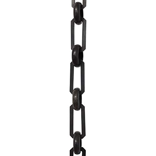 Image of RCH Hardware Decorative Oil Bronzed Black Solid Brass Chain for Hanging, Lighting - Rectangular Cut Edge and Unwelded Links (1 Foot)