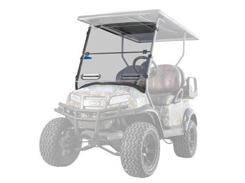 SuperATV Corsa Blue Club Car Onward Flip Down Windshield, Made with Standard Polycarbonate, Protected with XR Optic Hard Coating, Light Tint, With Vent