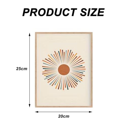 Arte de pared bohemio con sol para transformar tu pasillo con calidez naranja 2