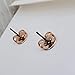 Tory Burch T Logo Small Stud Earrings Rose Gold