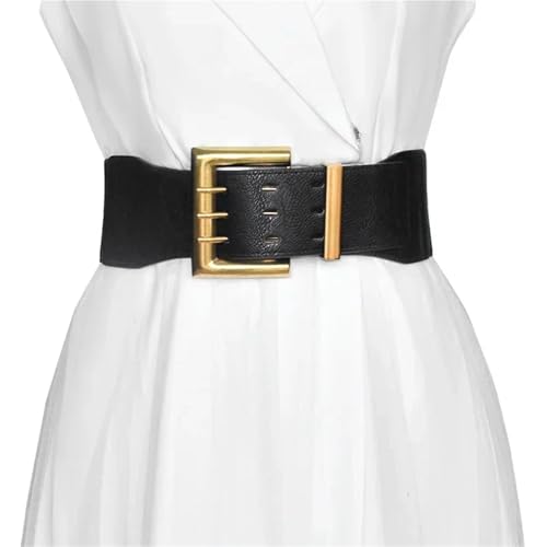 Women's Belt Belts For Women Elastic Wide Belt Gold Buckle Ladies Suit Coat Girdle Waist2